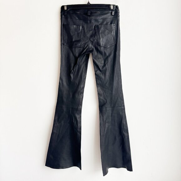 Alice and Olivia Flared Leather Jeans 0 - Picture 6 of 8